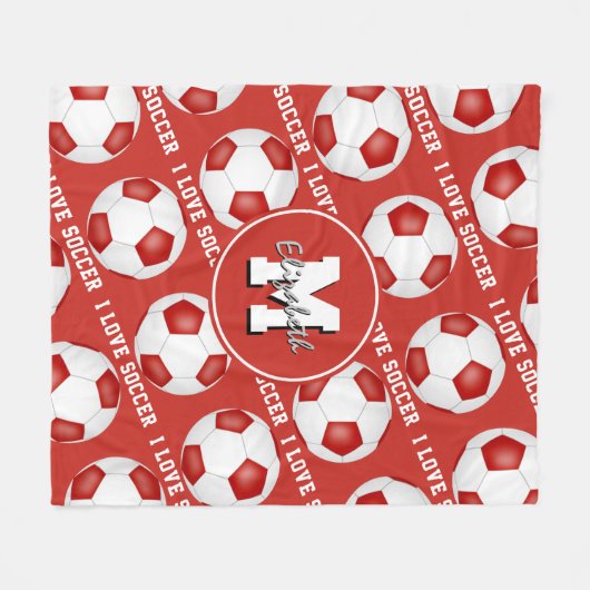 Rode witte teamkleuren waar ik van het patroon van fleece deken (Voorkant (Horizontaal))