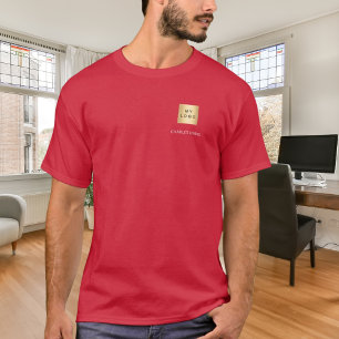 Rode witte teamnaam logo bedrijf t-shirt