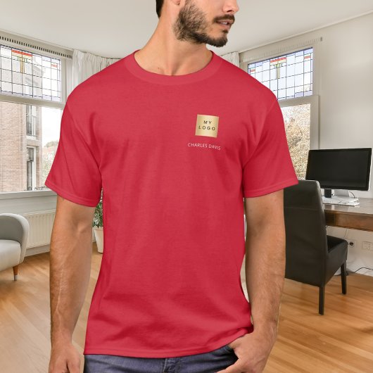 Rode witte teamnaam logo bedrijf t-shirt