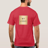Rode witte teamnaam logo bedrijf t-shirt (Achterkant)