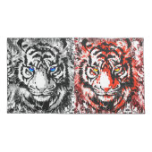 Rode witte tijgerzijde - Kussensloop voor tijger (Achterkant)