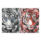 Rode witte tijgerzijde - Kussensloop voor tijger (Achterkant)