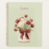 Rode Witte Tulpen Bloemen Mand Planner (Voorkant)