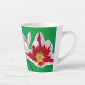 Rode Witte Tulpen Close-up Groene Latte Mok (Rechts)