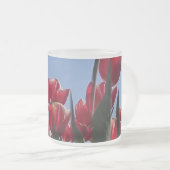Rode witte Tulpen Mok van glas, gevroren (Voorkant rechts)
