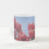 Rode witte Tulpen Mok van glas, gevroren (Voorkant links)