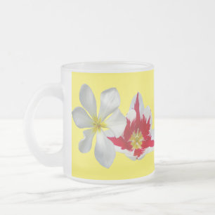 Rode witte Tulpen sluiten de Mok van het gevriesdr