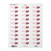 Rode & Witte Typografie Prettig Kerstfeest Etiket (Full Sheet)