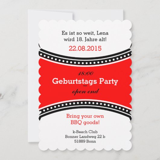 Rode witte uitnodigingen (Achterkant)