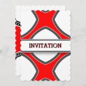 Rode witte uitnodigingen (Voorkant / Achterkant)