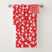 Rode witte vakantiebomen bad handdoek (Insitu)