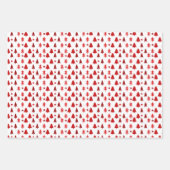 Rode witte vakantiebomen, slee en sneeuwpoppen inpakpapier vel (Voorkant 3)