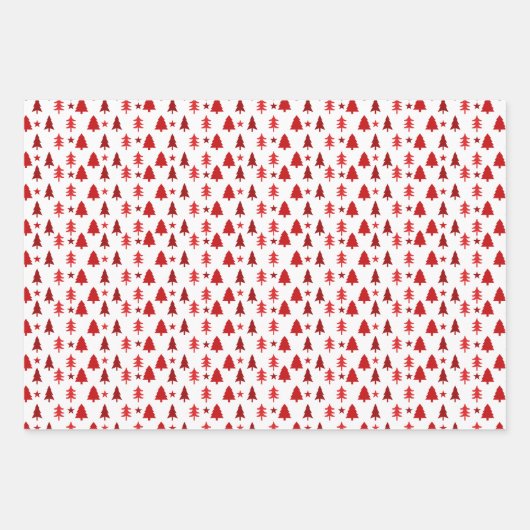 Rode witte vakantiebomen, slee en sneeuwpoppen inpakpapier vel (Voorkant 3)