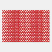 Rode witte vakantiebomen, slee en sneeuwpoppen inpakpapier vel (Voorkant 2)