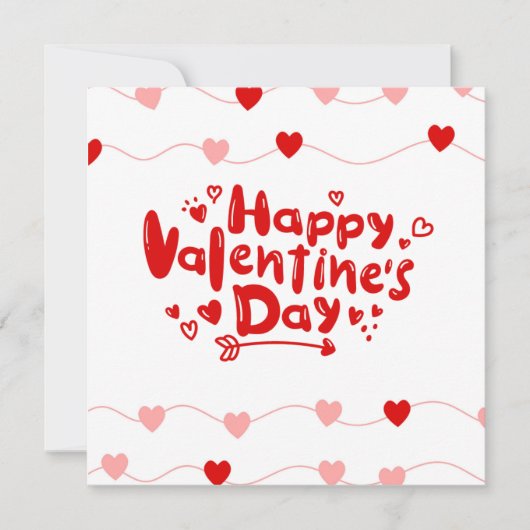 Rode Witte Valentijnsdag  Feestdagenkaart (Voorkant)