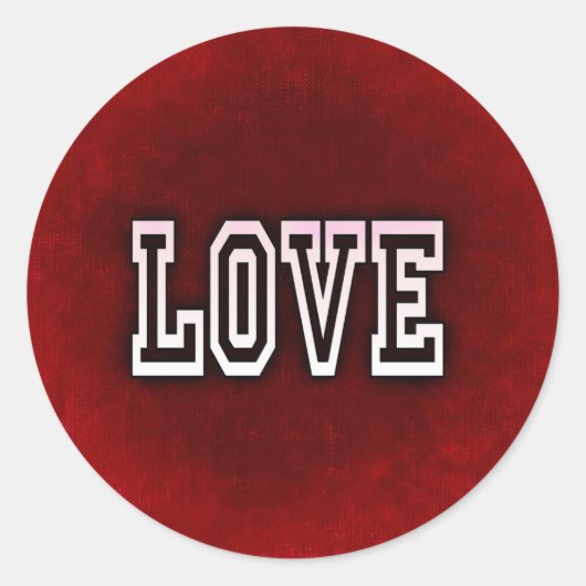 Rode & Witte Valentijnsdag Liefde Ronde Sticker (Voorkant)