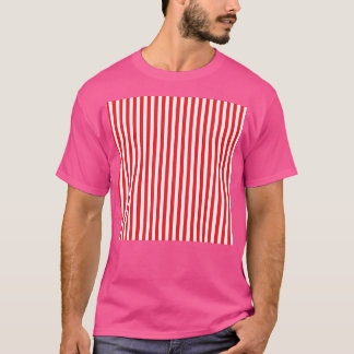 Rode witte verticale streep t-shirt