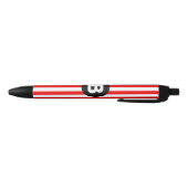 Rode Witte Verticale Strepen Zwarte Monogram Inkt Pen (Bodem)