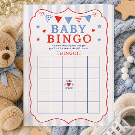 Rode Witte & Verwacht Baby Bingo spelkaart Kaart