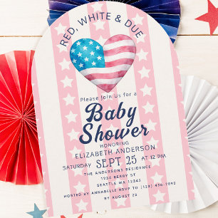 Rode Witte & Verwacht Hart SMeisje Baby Shower Boo Kaart