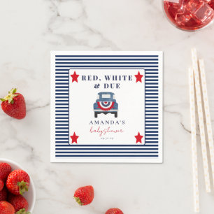 Rode Witte & Verwachtte Patriottische Baby Shower Servet