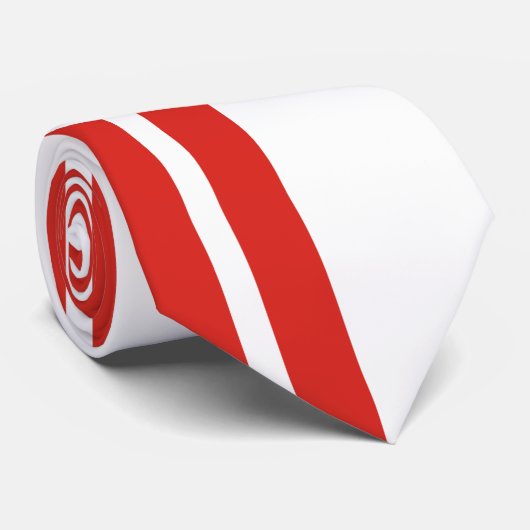 Rode witte vetcirkels positieve negatieve strepen stropdas (Opgerold)