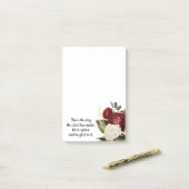 Rode Witte Vintage Bloem Bijbelvers Post-it® Notes (Op bureau)