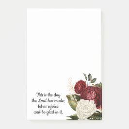 Rode Witte Vintage Bloem Bijbelvers Post-it® Notes