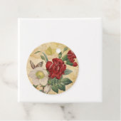 Rode & Witte Vintage Bloemboeket Bedankjes Labels (In situ)