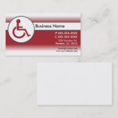 Rode witte visitekaartjes met een handicap (Voorkant / Achterkant)