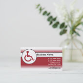 Rode witte visitekaartjes met een handicap (Staand voorkant)