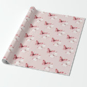 Rode Witte Vlinders Verjaardag Cadeaupapier (Uitgerold)