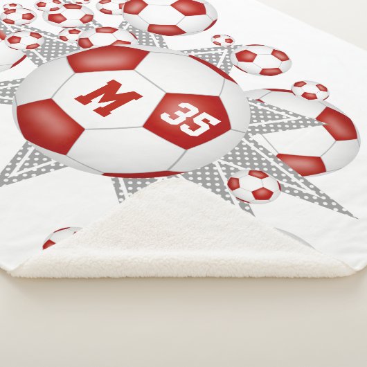 rode witte voetbal sherpa deken (3/4)