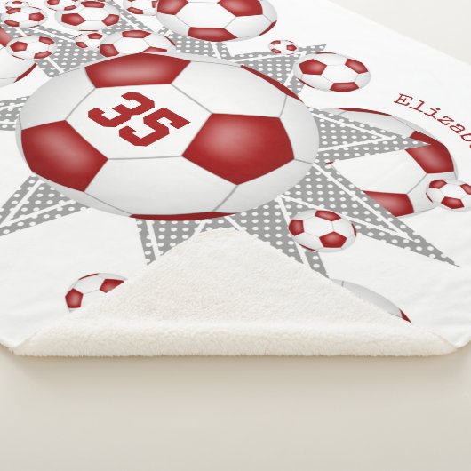 rode witte voetbal sherpa deken (3/4)