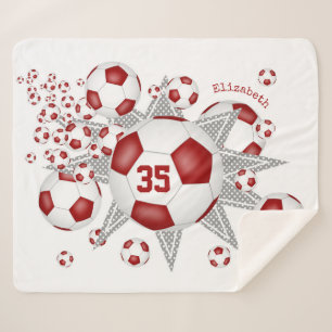 rode witte voetbal sherpa deken