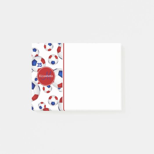rode witte voetballen girale sport post-it® notes (Voorkant)