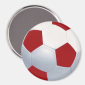 Rode & Witte Voetbalmagneet Magneet (Voorkant / Achterkant)