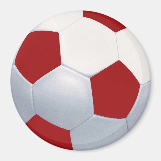 Rode & Witte Voetbalmagneet Magneet (Voorkant)
