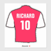 Rode & Witte Voetbalshirt op een Sticker (Vel)