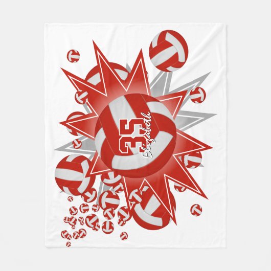 rode witte volleybal blowout decor fleece deken (Voorkant)
