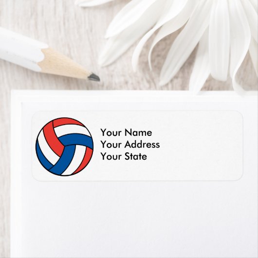 rode witte volleybal etiket (Insitu)