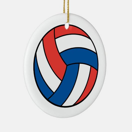 rode witte volleybal keramisch ornament (Rechts)