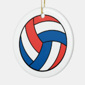 rode witte volleybal keramisch ornament (Links)
