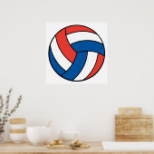 rode witte volleybal poster (Keuken)