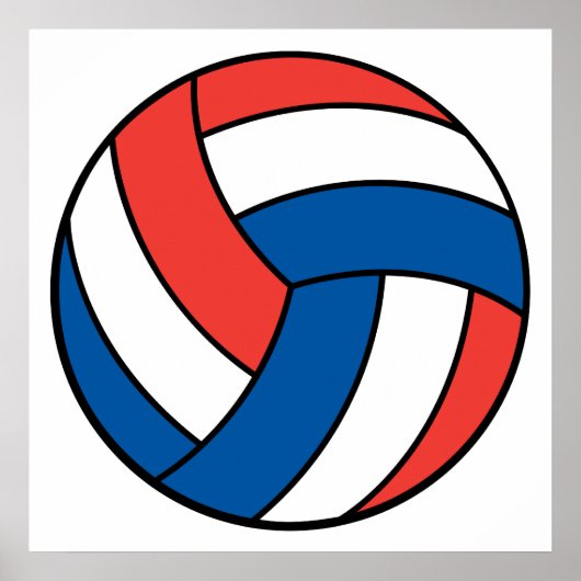 rode witte volleybal poster (Voorkant)