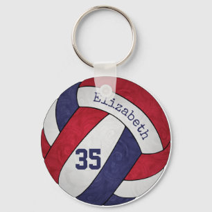 rode witte volleybal sleutelhanger w naam nummer