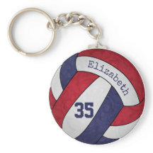 rode witte volleybal sleutelhanger w naam nummer