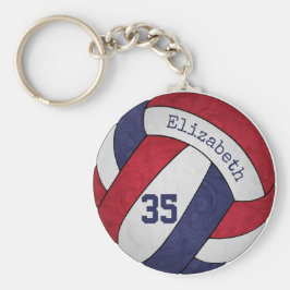 rode witte volleybal sleutelhanger w naam nummer