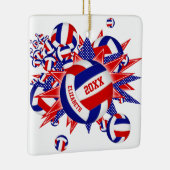 rode witte volleybalbaljongens keramisch ornament (Rechts)