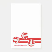 Rode witte volleyballen aangepaste coach naam post-it® notes (Voorkant)